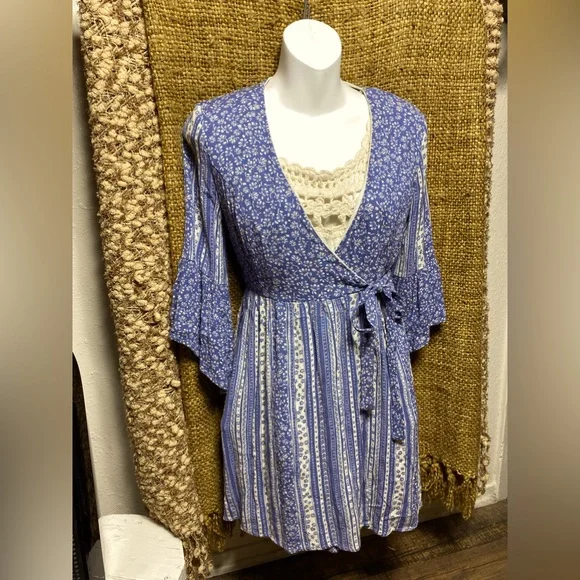 Dresses | Bellerose Knit Tank Blue Rain Wrap Dress Size Smallextra Small |  Poshmark